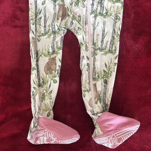 BNWT Burt’s Bees Baby ‘Wild Rose’ Footsie Pyjamas Size 12 M RRP $13.95 🐻🌹 - Picture 2 of 6